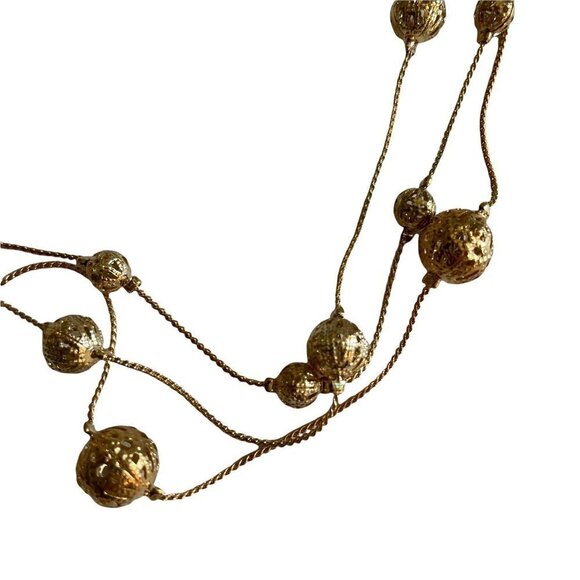 AVON Multistring Necklace with Filigree Bead Accents Gold Tone 16-19" - Picture 2 of 5